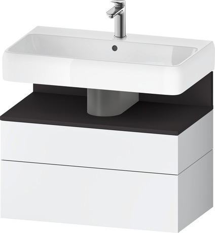 Wastafelonderbouw hangend, QA4394080180000 Wit Mat Decor, Nis: Grafiet Supermat, Decor