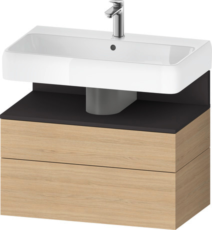 Wastafelonderbouw hangend, QA4394080300000 Natuur eiken Mat Decor, Nis: Grafiet Supermat, Decor