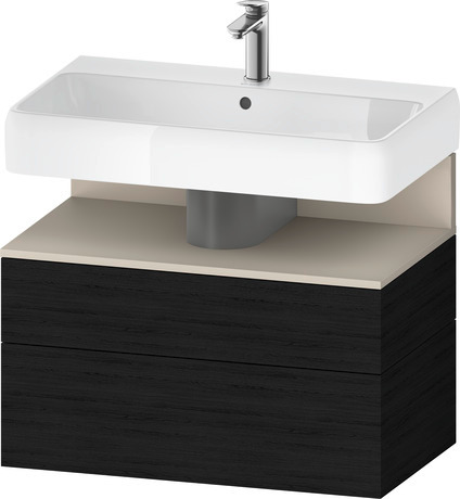 Wastafelonderbouw hangend, QA4394083160000 Eiken zwart Mat Decor, Nis: Taupe Supermat, Decor