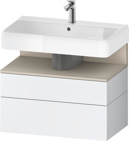 Wastafelonderbouw hangend, QA4394083180000 Wit Mat Decor, Nis: Taupe Supermat, Decor