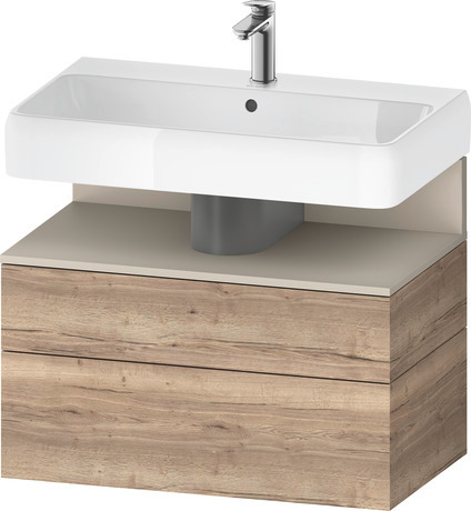 Wastafelonderbouw hangend, QA4394083550000 Gemarmerd eikenhout Mat Decor, Nis: Taupe Supermat, Decor