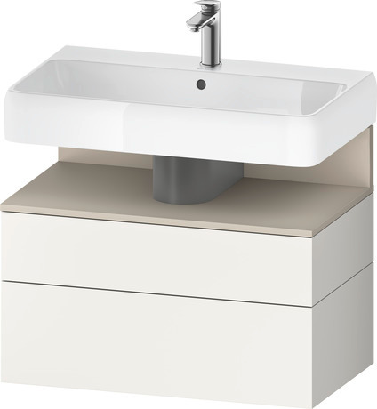 Wastafelonderbouw hangend, QA4394083840000 Wit Supermat Decor, Nis: Taupe Supermat, Decor