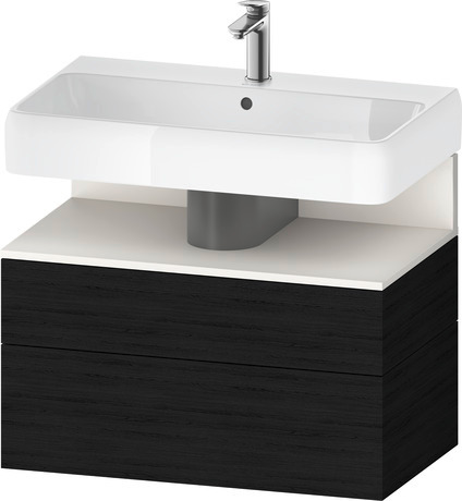 Wastafelonderbouw hangend, QA4394084160000 Eiken zwart Mat Decor, Nis: Wit Supermat, Decor