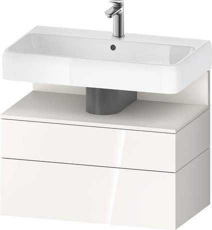Wastafelonderbouw hangend, QA4394084220000 Wit Hoogglans Decor, Nis: Wit Supermat, Decor