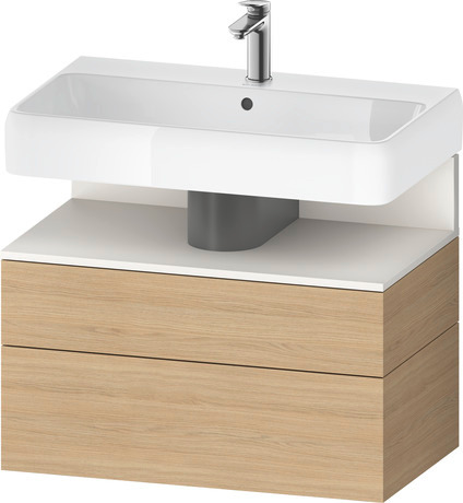 Wastafelonderbouw hangend, QA4394084300000 Natuur eiken Mat Decor, Nis: Wit Supermat, Decor