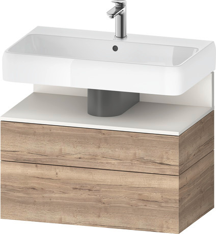 Wastafelonderbouw hangend, QA4394084550000 Gemarmerd eikenhout Mat Decor, Nis: Wit Supermat, Decor