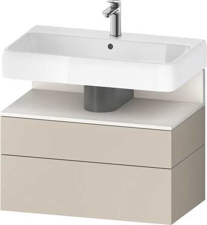 Wastafelonderbouw hangend, QA4394084830000 Taupe Supermat Decor, Nis: Wit Supermat, Decor