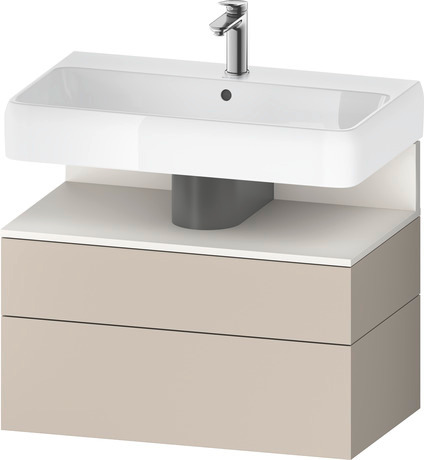 Wastafelonderbouw hangend, QA4394084910000 Taupe Mat Decor, Nis: Wit Supermat, Decor