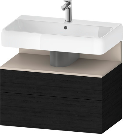 Wastafelonderbouw hangend, QA4394091160000 Eiken zwart Mat Decor, Nis: Taupe Mat, Decor