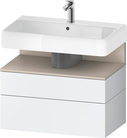 Wastafelonderbouw hangend, QA4394091180000 Wit Mat Decor, Nis: Taupe Mat, Decor