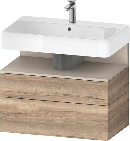 Wastafelonderbouw hangend, QA4394091550000 Gemarmerd eikenhout Mat Decor, Nis: Taupe Mat, Decor