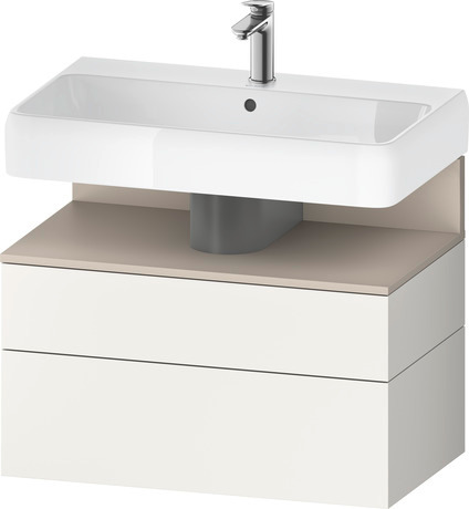 Wastafelonderbouw hangend, QA4394091840000 Wit Supermat Decor, Nis: Taupe Mat, Decor