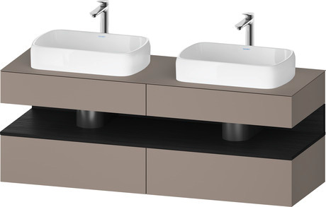 Console wastafelonderbouw hangend, QA4779016430000 front: Basalt Mat, Decor, corpus: Basalt Mat, Decor, console: Basalt Mat, Lak, Nis: Eiken zwart Mat, Decor