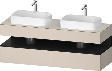 Console wastafelonderbouw hangend, QA4779016910000 front: Taupe Mat, Decor, corpus: Taupe Mat, Decor, console: Taupe Mat, Lak, Nis: Eiken zwart Mat, Decor