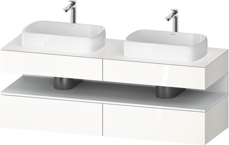 Console wastafelonderbouw hangend, QA4779018220000 front: Wit Hoogglans, Decor, corpus: Wit Hoogglans, Decor, console: Wit Hoogglans, Lak, Nis: Wit Mat, Decor