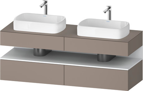Console wastafelonderbouw hangend, QA4779018430000 front: Basalt Mat, Decor, corpus: Basalt Mat, Decor, console: Basalt Mat, Lak, Nis: Wit Mat, Decor
