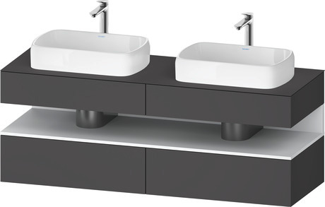 Console wastafelonderbouw hangend, QA4779018490000 front: Grafiet Mat, Decor, corpus: Grafiet Mat, Decor, console: Grafiet Mat, Lak, Nis: Wit Mat, Decor