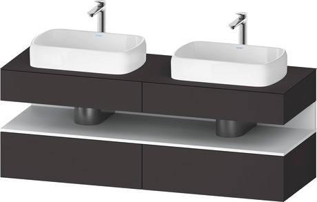 Console wastafelonderbouw hangend, QA4779018800000 front: Grafiet Supermat, Decor, corpus: Grafiet Supermat, Decor, console: Grafiet Supermat, Lak, Nis: Wit Mat, Decor