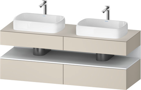 Console wastafelonderbouw hangend, QA4779018830000 front: Taupe Supermat, Decor, corpus: Taupe Supermat, Decor, console: Taupe Supermat, Lak, Nis: Wit Mat, Decor