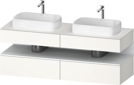 Console wastafelonderbouw hangend, QA4779018840000 front: Wit Supermat, Decor, corpus: Wit Supermat, Decor, console: Wit Supermat, Lak, Nis: Wit Mat, Decor