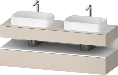 Console wastafelonderbouw hangend, QA4779018910000 front: Taupe Mat, Decor, corpus: Taupe Mat, Decor, console: Taupe Mat, Lak, Nis: Wit Mat, Decor