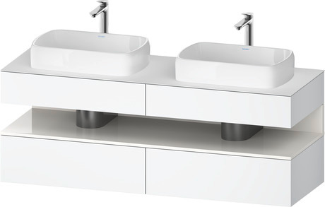 Console wastafelonderbouw hangend, QA4779022180000 front: Wit Mat, Decor, corpus: Wit Mat, Decor, console: Wit Mat, Lak, Nis: Wit Hoogglans, Decor