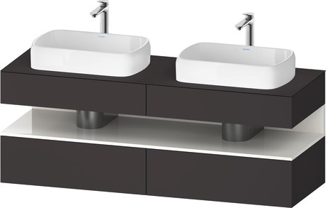 Console wastafelonderbouw hangend, QA4779022800000 front: Grafiet Supermat, Decor, corpus: Grafiet Supermat, Decor, console: Grafiet Supermat, Lak, Nis: Wit Hoogglans, Decor