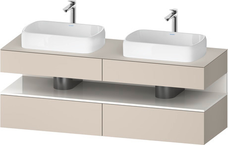 Console wastafelonderbouw hangend, QA4779022910000 front: Taupe Mat, Decor, corpus: Taupe Mat, Decor, console: Taupe Mat, Lak, Nis: Wit Hoogglans, Decor