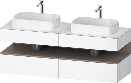 Console wastafelonderbouw hangend, QA4779043180000 front: Wit Mat, Decor, corpus: Wit Mat, Decor, console: Wit Mat, Lak, Nis: Basalt Mat, Decor