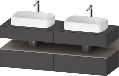 Console wastafelonderbouw hangend, QA4779043490000 front: Grafiet Mat, Decor, corpus: Grafiet Mat, Decor, console: Grafiet Mat, Lak, Nis: Basalt Mat, Decor