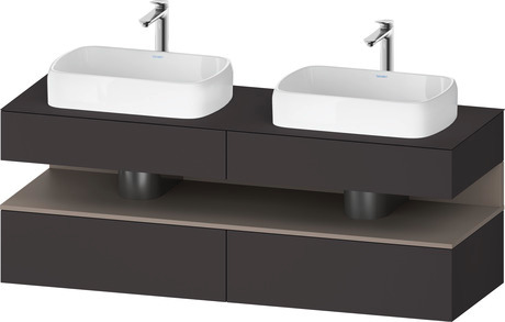 Console wastafelonderbouw hangend, QA4779043800000 front: Grafiet Supermat, Decor, corpus: Grafiet Supermat, Decor, console: Grafiet Supermat, Lak, Nis: Basalt Mat, Decor