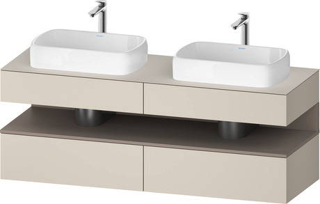 Console wastafelonderbouw hangend, QA4779043830000 front: Taupe Supermat, Decor, corpus: Taupe Supermat, Decor, console: Taupe Supermat, Lak, Nis: Basalt Mat, Decor