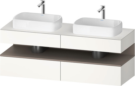 Console wastafelonderbouw hangend, QA4779043840000 front: Wit Supermat, Decor, corpus: Wit Supermat, Decor, console: Wit Supermat, Lak, Nis: Basalt Mat, Decor