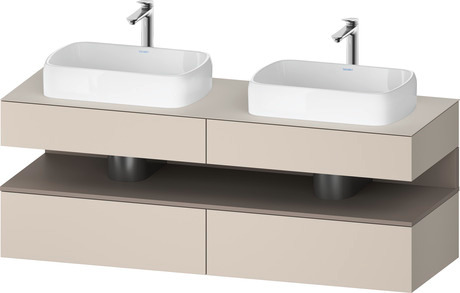 Console wastafelonderbouw hangend, QA4779043910000 front: Taupe Mat, Decor, corpus: Taupe Mat, Decor, console: Taupe Mat, Lak, Nis: Basalt Mat, Decor