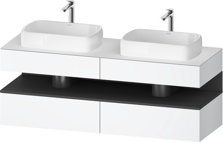 Console wastafelonderbouw hangend, QA4779049180000 front: Wit Mat, Decor, corpus: Wit Mat, Decor, console: Wit Mat, Lak, Nis: Grafiet Mat, Decor