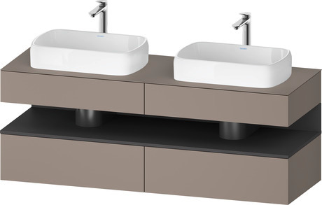 Console wastafelonderbouw hangend, QA4779049430000 front: Basalt Mat, Decor, corpus: Basalt Mat, Decor, console: Basalt Mat, Lak, Nis: Grafiet Mat, Decor