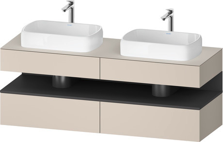 Console wastafelonderbouw hangend, QA4779049910000 front: Taupe Mat, Decor, corpus: Taupe Mat, Decor, console: Taupe Mat, Lak, Nis: Grafiet Mat, Decor
