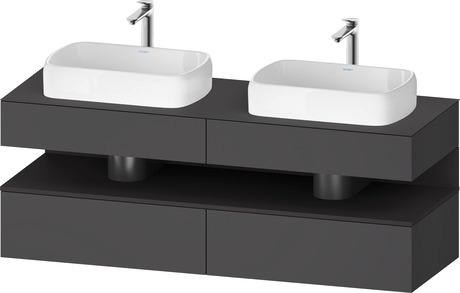 Console wastafelonderbouw hangend, QA4779080490000 front: Grafiet Mat, Decor, corpus: Grafiet Mat, Decor, console: Grafiet Mat, Lak, Nis: Grafiet Supermat, Decor