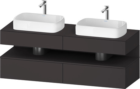 Console wastafelonderbouw hangend, QA4779080800000 front: Grafiet Supermat, Decor, corpus: Grafiet Supermat, Decor, console: Grafiet Supermat, Lak, Nis: Grafiet Supermat, Decor