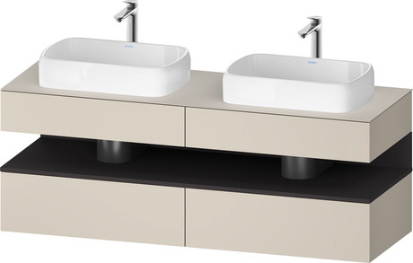 Console wastafelonderbouw hangend, QA4779080830000 front: Taupe Supermat, Decor, corpus: Taupe Supermat, Decor, console: Taupe Supermat, Lak, Nis: Grafiet Supermat, Decor