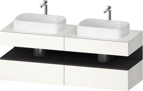 Console wastafelonderbouw hangend, QA4779080840000 front: Wit Supermat, Decor, corpus: Wit Supermat, Decor, console: Wit Supermat, Lak, Nis: Grafiet Supermat, Decor