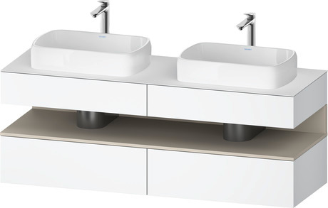 Console wastafelonderbouw hangend, QA4779083180000 front: Wit Mat, Decor, corpus: Wit Mat, Decor, console: Wit Mat, Lak, Nis: Taupe Supermat, Decor