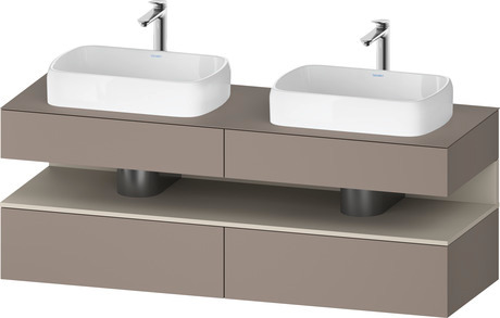 Console wastafelonderbouw hangend, QA4779083430000 front: Basalt Mat, Decor, corpus: Basalt Mat, Decor, console: Basalt Mat, Lak, Nis: Taupe Supermat, Decor