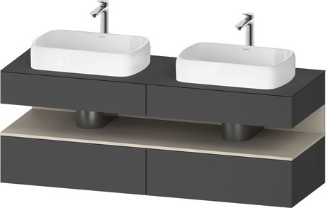 Console wastafelonderbouw hangend, QA4779083490000 front: Grafiet Mat, Decor, corpus: Grafiet Mat, Decor, console: Grafiet Mat, Lak, Nis: Taupe Supermat, Decor