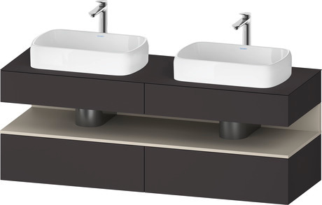 Console wastafelonderbouw hangend, QA4779083800000 front: Grafiet Supermat, Decor, corpus: Grafiet Supermat, Decor, console: Grafiet Supermat, Lak, Nis: Taupe Supermat, Decor