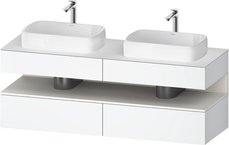 Console wastafelonderbouw hangend, QA4779084180000 front: Wit Mat, Decor, corpus: Wit Mat, Decor, console: Wit Mat, Lak, Nis: Wit Supermat, Decor
