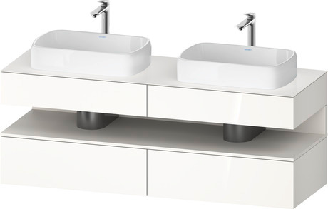 Console wastafelonderbouw hangend, QA4779084220000 front: Wit Hoogglans, Decor, corpus: Wit Hoogglans, Decor, console: Wit Hoogglans, Lak, Nis: Wit Supermat, Decor