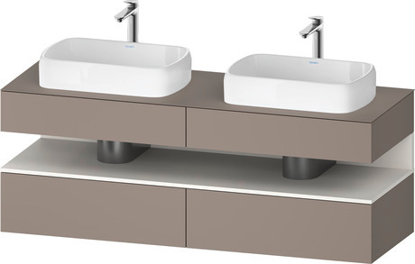Console wastafelonderbouw hangend, QA4779084430000 front: Basalt Mat, Decor, corpus: Basalt Mat, Decor, console: Basalt Mat, Lak, Nis: Wit Supermat, Decor