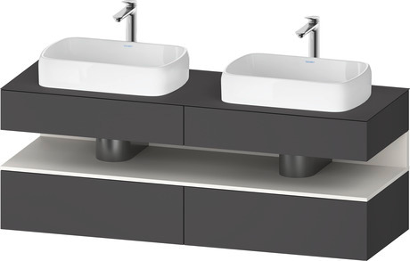Console wastafelonderbouw hangend, QA4779084490000 front: Grafiet Mat, Decor, corpus: Grafiet Mat, Decor, console: Grafiet Mat, Lak, Nis: Wit Supermat, Decor