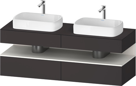 Console wastafelonderbouw hangend, QA4779084800000 front: Grafiet Supermat, Decor, corpus: Grafiet Supermat, Decor, console: Grafiet Supermat, Lak, Nis: Wit Supermat, Decor